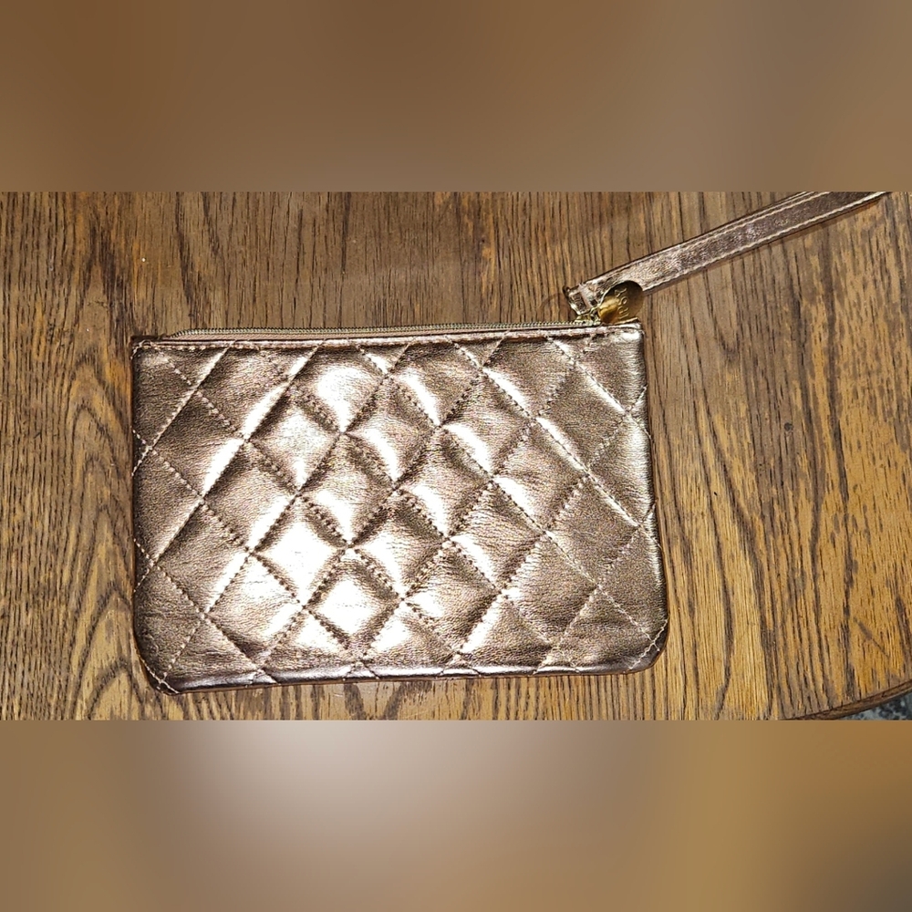 Metallic Gold Quilted Cosmetic Bag / Clutch BNIB - Picture 4 of 5